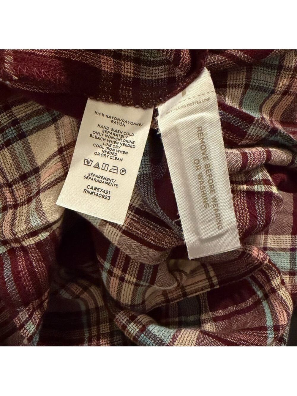 Loft Plaid Tiered Shirtdress Button Front Long Sleeves Chest Pocket NWOT Size S - Picture 6 of 6